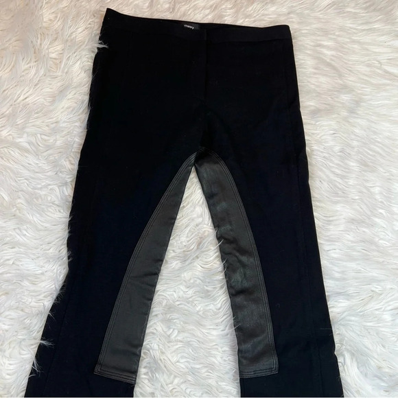 Theory Riding Pants C Fixture Ponte Black Leather Trim Casual Equestrian - Picture 5 of 11
